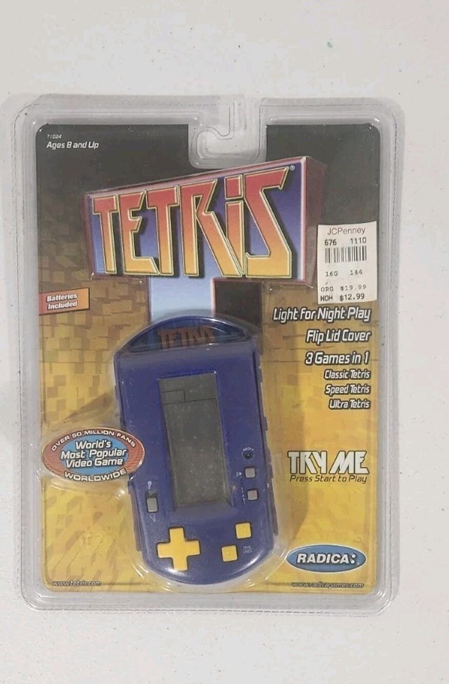 Vintage RADICA 2000 Pocket Tetris flip lid cover Electronic Game 71024